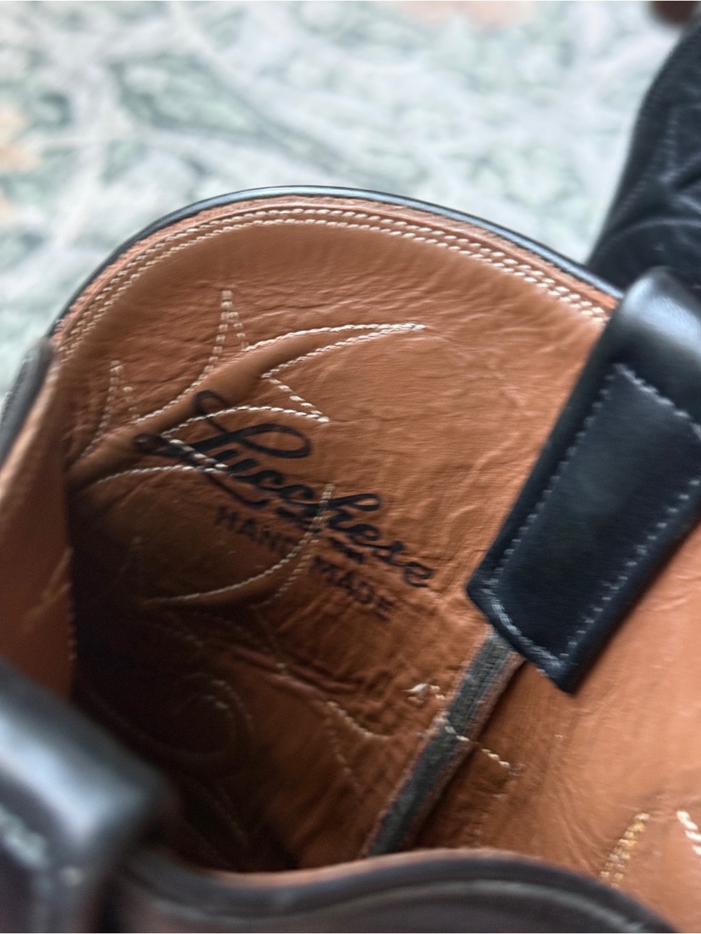 Lucchese Unisex Black Cowboy Boots - Picture 8 of 10